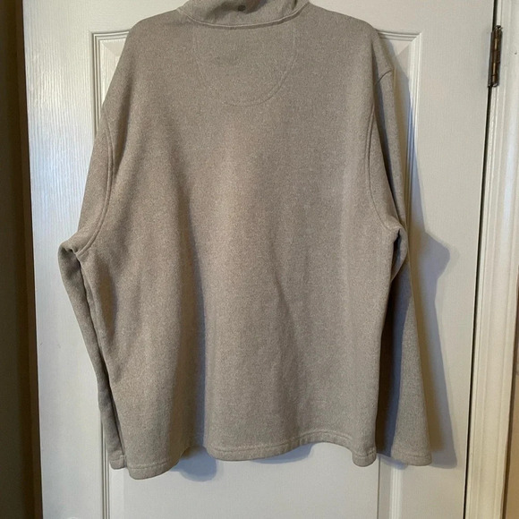 Izod Mens Sweater Size XXL Pullover 1/4 Zip Long Sleeve Beige EUC - Picture 3 of 7